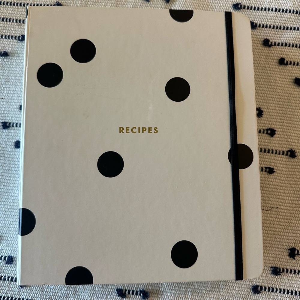 Kate Spade Black and White Polka Dot Recipe Book